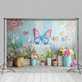 Aperturee - Aperturee Butterflies Flying Floral Wall Spring Backdrop